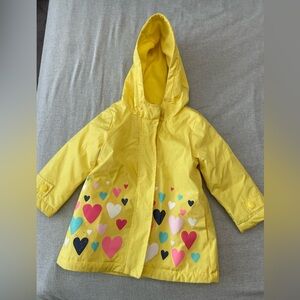 Carter's Yellow Raincoat with Colorful Heart Pattern